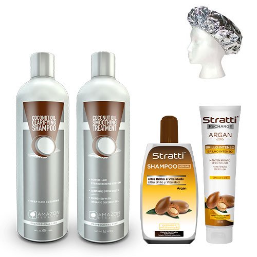 Pack Tratamiento Alisado Amazon Keratin Aceite de Coco 5 productos