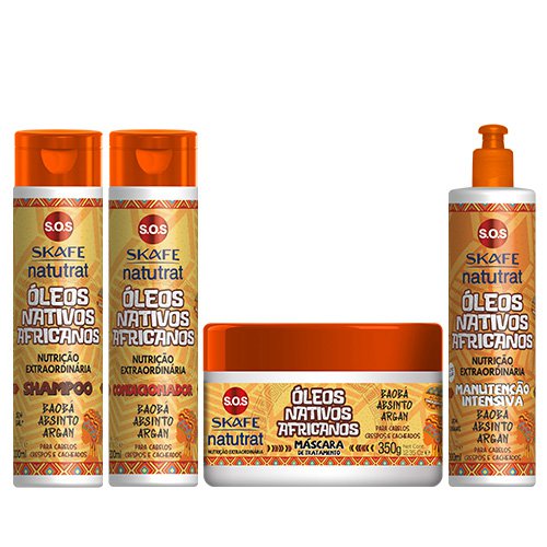 Maintenance pack Skafe Natutrat Afro Hair Native Oils 4 products