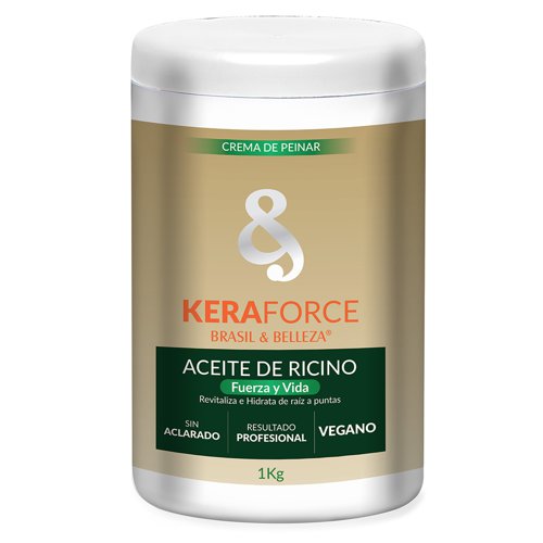 Crema de Peinar B&B Keraforce Aceite de Ricino vegana 1Kg