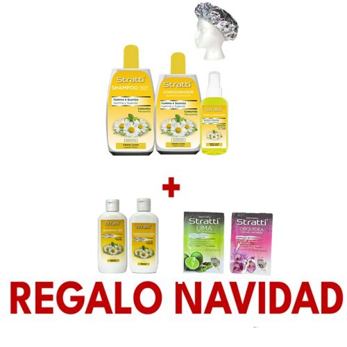 Pack Mantenimiento Stratti Camomila & Keratina con Filtro Solar UV 4 productos