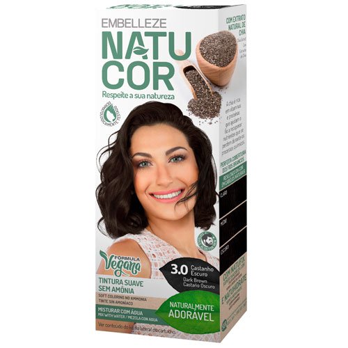 Kit ammonia-free dye Embelleze Natucor vegan 3.0 Dark Brown 40ml