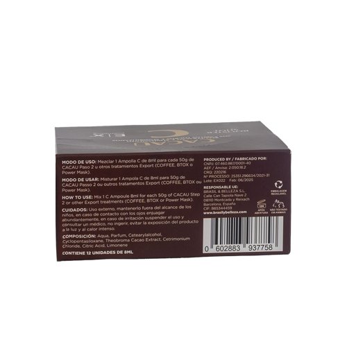 Kit Ampolla Export Cacau Extra Liso C 12x8ml