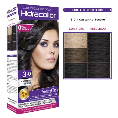 Kit Ammonia-free Dye Hidracollor 3.0 Dark Brown 100ml  