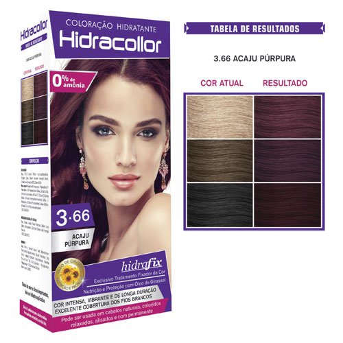 Kit Tinte Hidracollor 3.66 Caoba Púrpura sin amoniaco 100ml