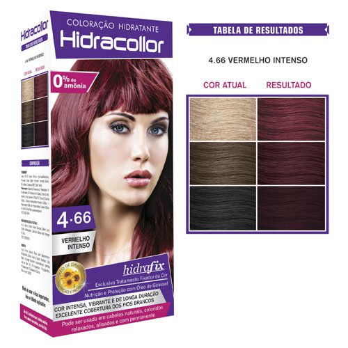 Kit Tinte Hidracollor 4.66 Rojo Intenso sin amoniaco 100ml