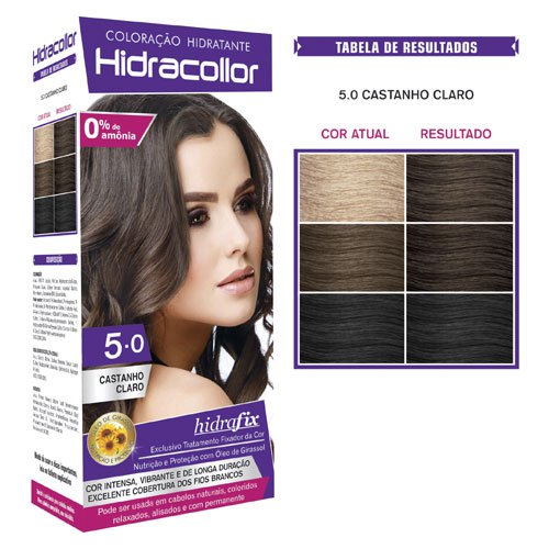 Kit Ammonia-free Dye Hidracollor 5.0 Light Brown 100ml  