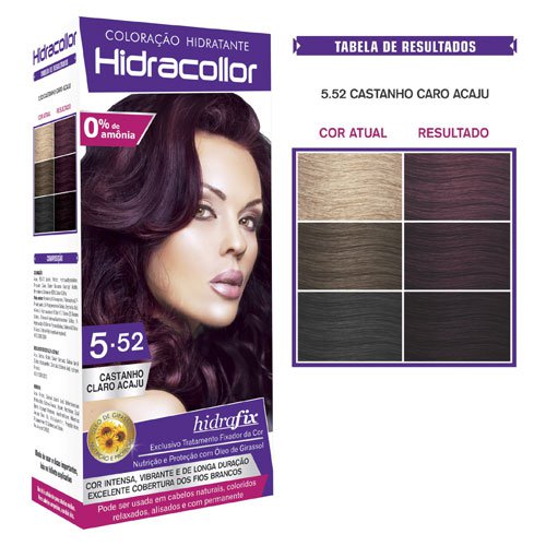 Kit Tinte Hidracollor 5.52 Castaño Caoba sin amoniaco 100ml