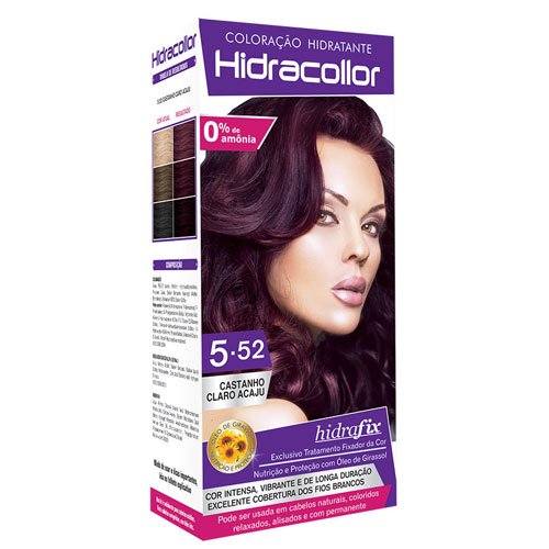 Kit Tinte Hidracollor 5.52 Castaño Caoba sin amoniaco 100ml