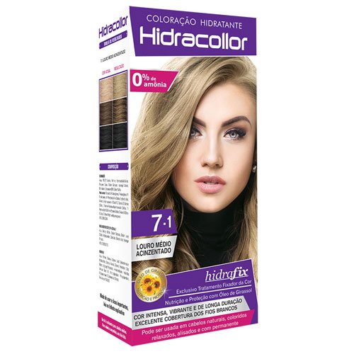 Kit Ammonia-free Dye Hidracollor 7.1 Ash Blonde 100ml  