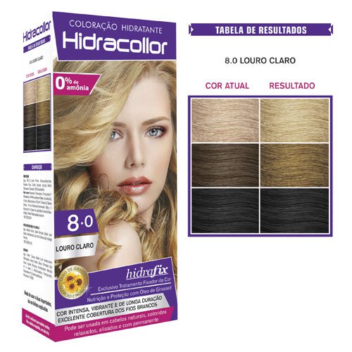 Kit Tinte Hidracollor 8.0 Rubio Claro sin amoniaco 100ml