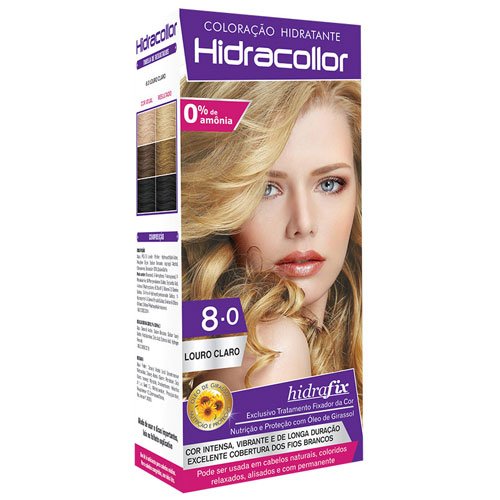 Kit Tinte Hidracollor 8.0 Rubio Claro sin amoniaco 100ml