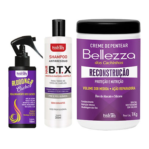Kit Relaja Rizos Hidran Queratina y D-Pantenol 3 productos
