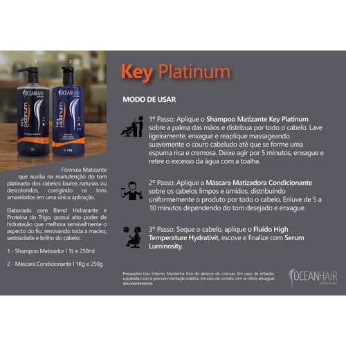 Champú Matizador Ocean Hair Key Platinum sin sal 1L