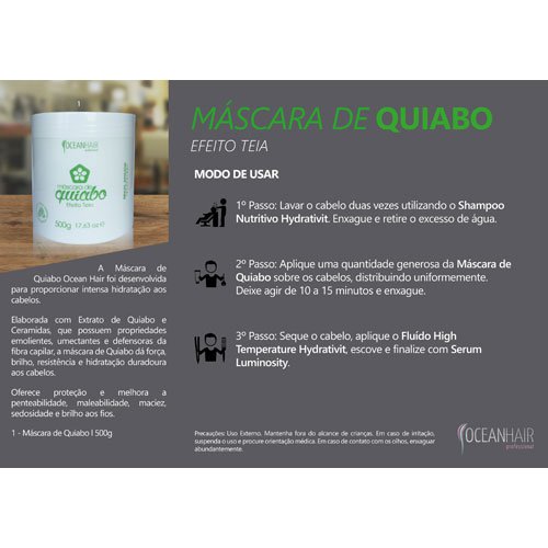 Mascarilla Profesional Ocean Hair Quiabo Efecto Tela 500g