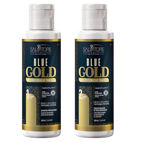 Brazilian straightening kit Salvatore Cosmetics Blue Gold Taninoplasty 2x100ml