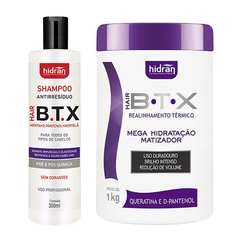 Kit Botox Hidran BTX Matizador Desmaya Cabello Profesional 2 productos
