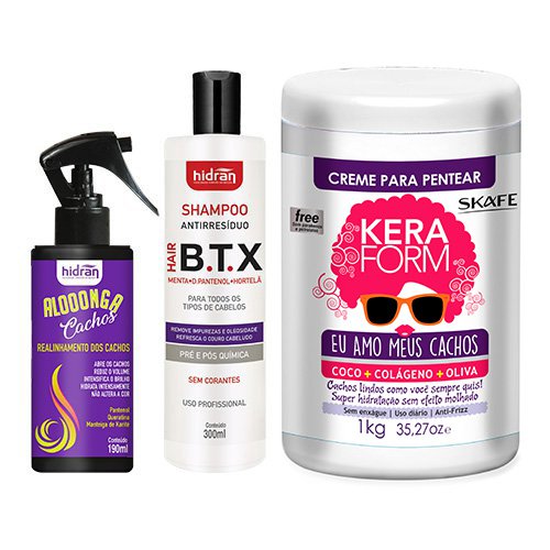 Kit Relaja Rizos Hidran Queratina y D-Pantenol 3 productos