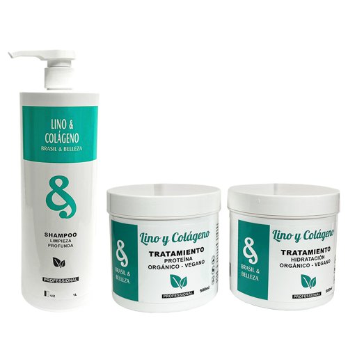 Kit Tratamiento RESET Proteína B&B Lino y Colágeno 3 productos