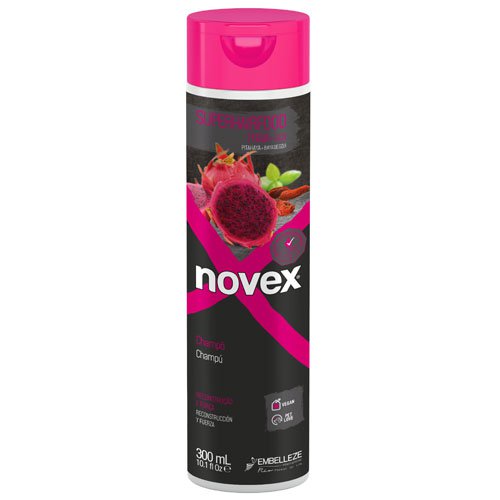 Champú Novex SuperHairFood Pitaya y Goji Berry vegano sin sal 300ml