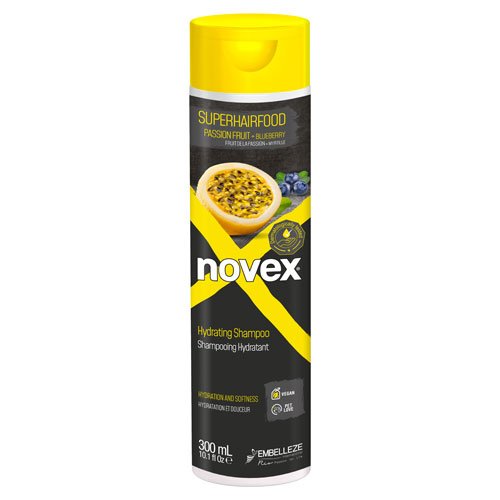 Champú Novex SuperHairFood Maracuyá y Arándanos vegano sin sal 300ml Champú Novex SuperHairFood Maracuyá y Arándanos vegano sin sal 300ml