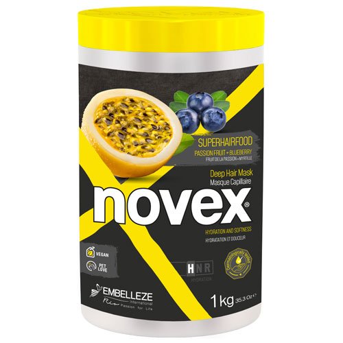 Mascarilla Novex SuperHairFood Maracuyá y Arándanos vegano 1Kg