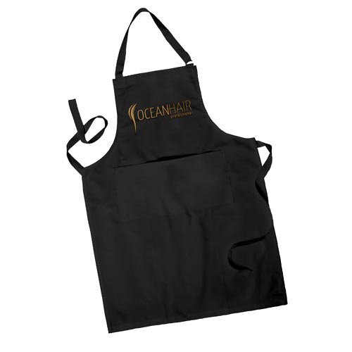 Delantal Ocean Hair Tools negro con logotipo Delantal Ocean Hair Tools negro con logotipo