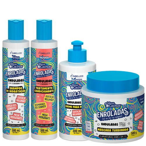 Pack Mantenimiento Novex Onduladas vegano sin sal 4 productos