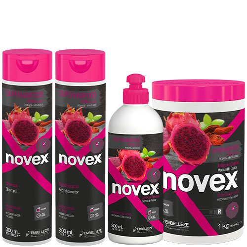 Pack Mantenimiento Novex SuperHairFood Pitaya y Goji Berry vegano 4 productos