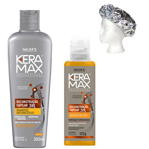 Pack Tratamiento Skafe Keramax Reconstrucción Queratina Gel 3 productos