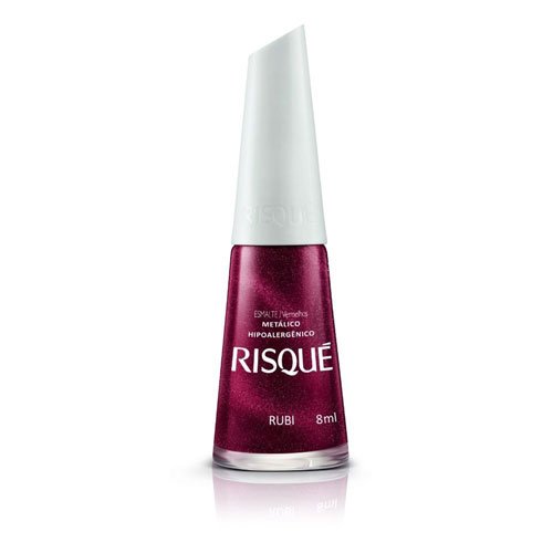 Esmalte de uñas Risqué Rubi rojo metalizado 8ml