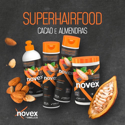 Maintenance pack Novex SuperHairFood Cocoa and Almonds vegan 4 products