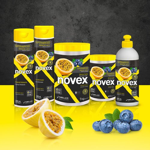 Maintenance pack Novex SuperHairFood Passio Fruit and Blueberry 4 products