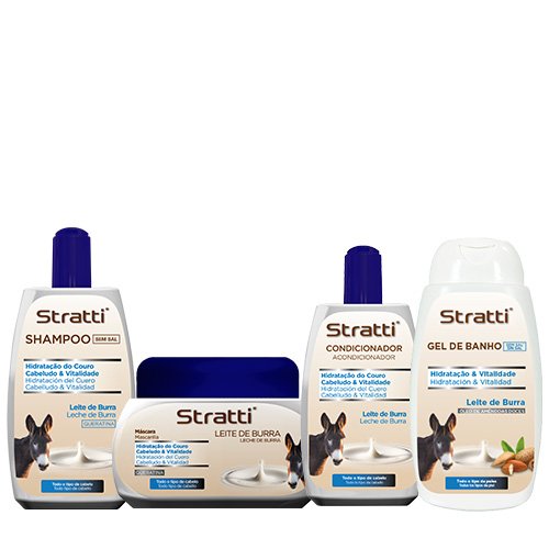 Pack mantenimiento Stratti Leche de Burra, Retinol & Keratina 4 productos