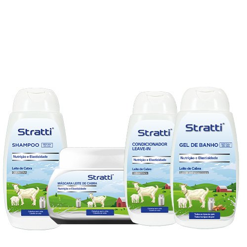 Pack mantenimiento Stratti Leche de Cabra, D-Pantenol & Keratina 4 productos