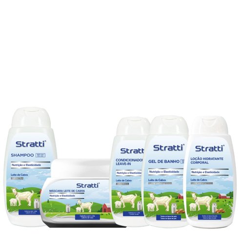 Pack mantenimiento Stratti Leche de Cabra, D-Pantenol & Keratina 6 productos