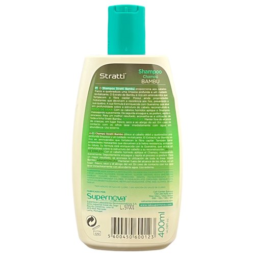 Champú Stratti Bambú con Keratina sin sal 400ml