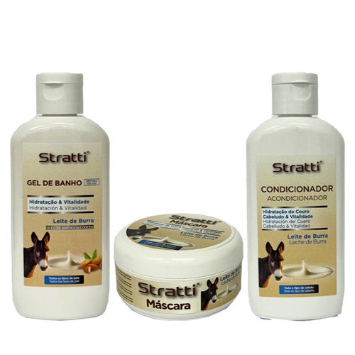 Pack mantenimiento Stratti Leche de Burra, Retinol & Keratina 3x100ml
