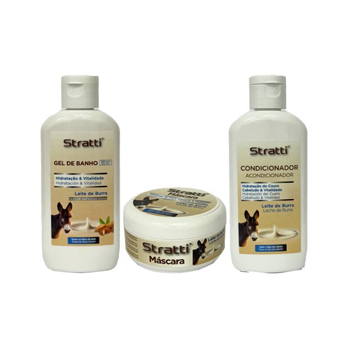 Pack mantenimiento Stratti Leche de Burra, Retinol & Keratina 3x100ml