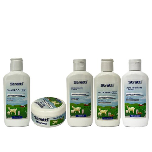 Pack mantenimiento Stratti Leche de Cabra, D-Pantenol & Keratina 5x100ml