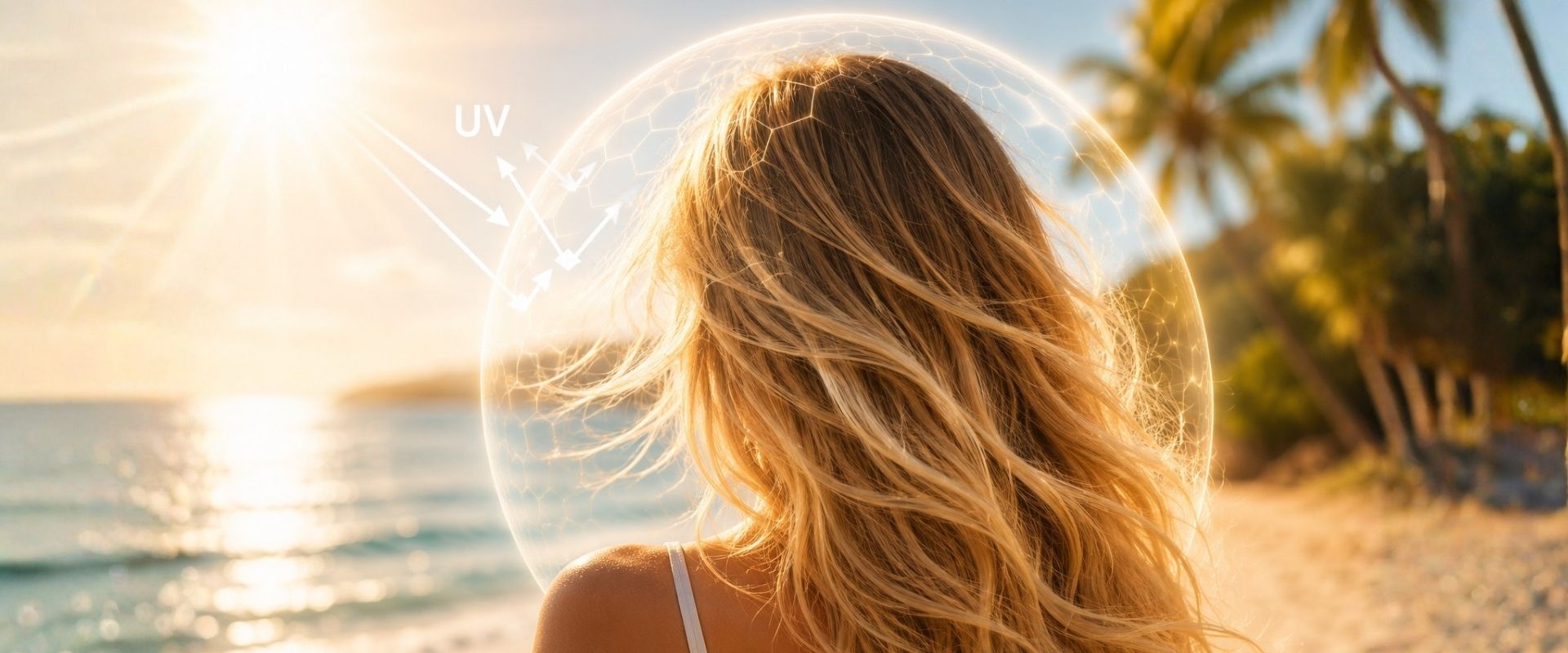 Protección solar para el cabello rubio