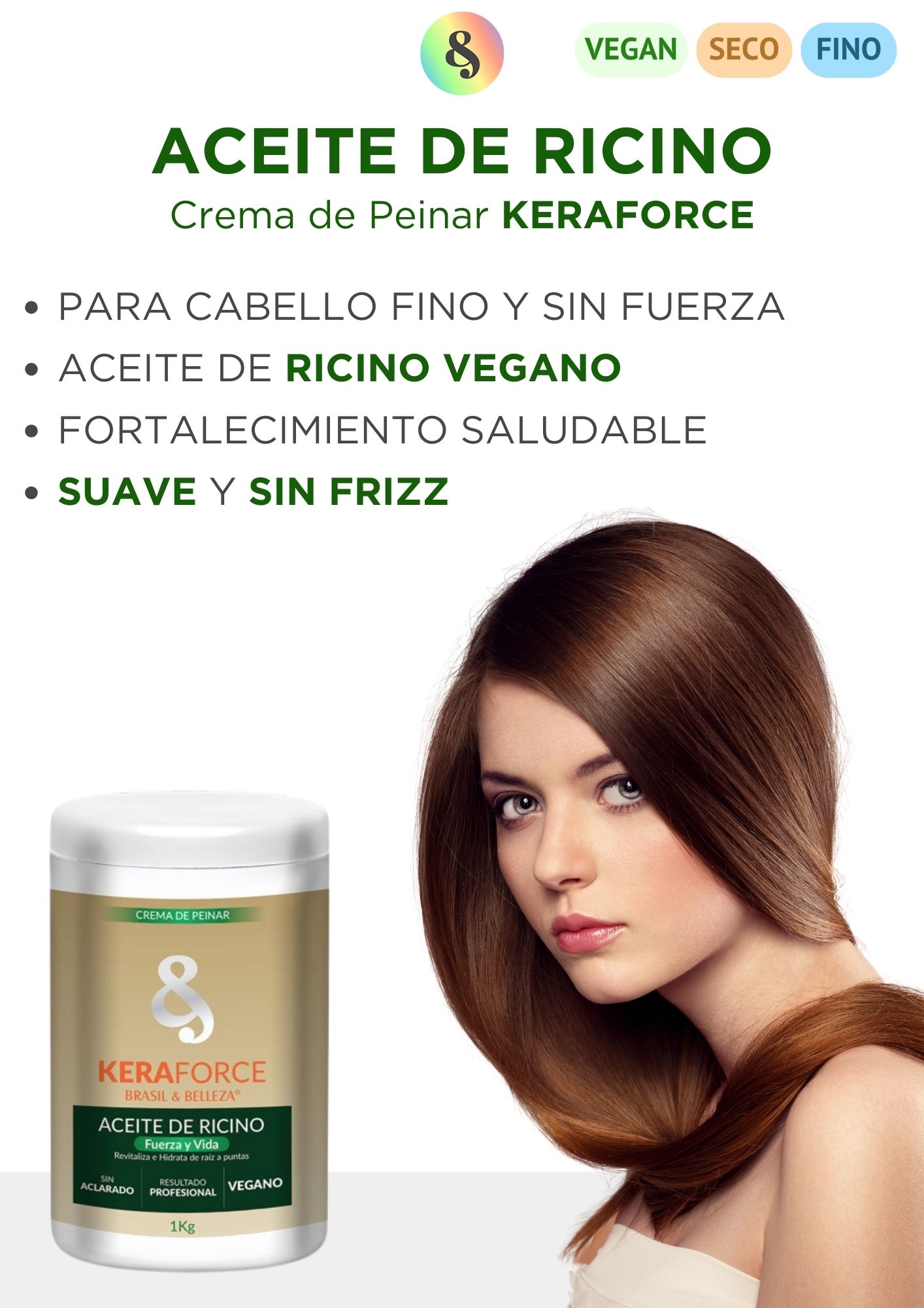 Crema de Peinar B&B Keraforce Aceite de Ricino