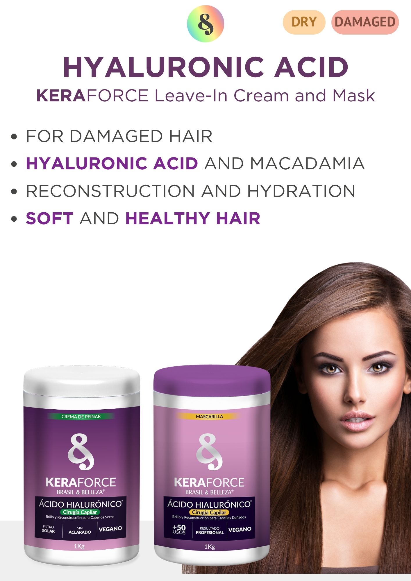 Crema de Peinar B&B Keraforce Aceite de Ricino