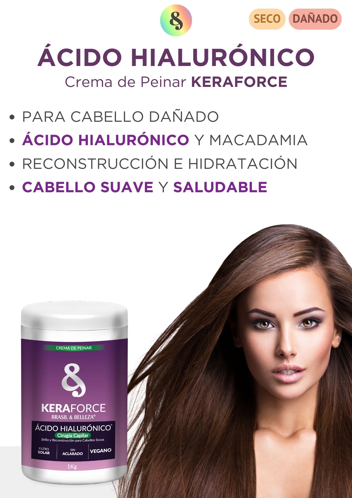 Crema de Peinar B&B Keraforce Ácido Hialurónico