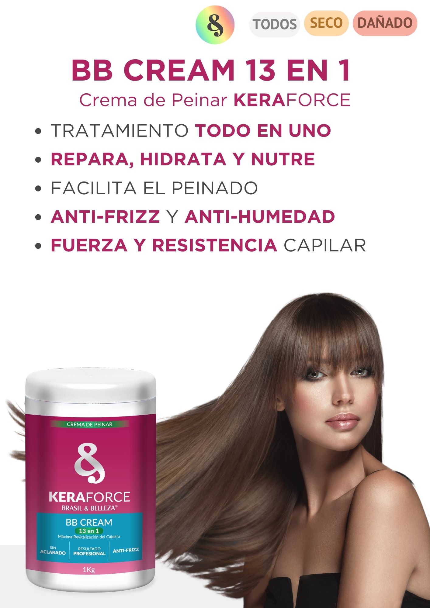 Crema de Peinar B&B Keraforce Amo Mis Rizos