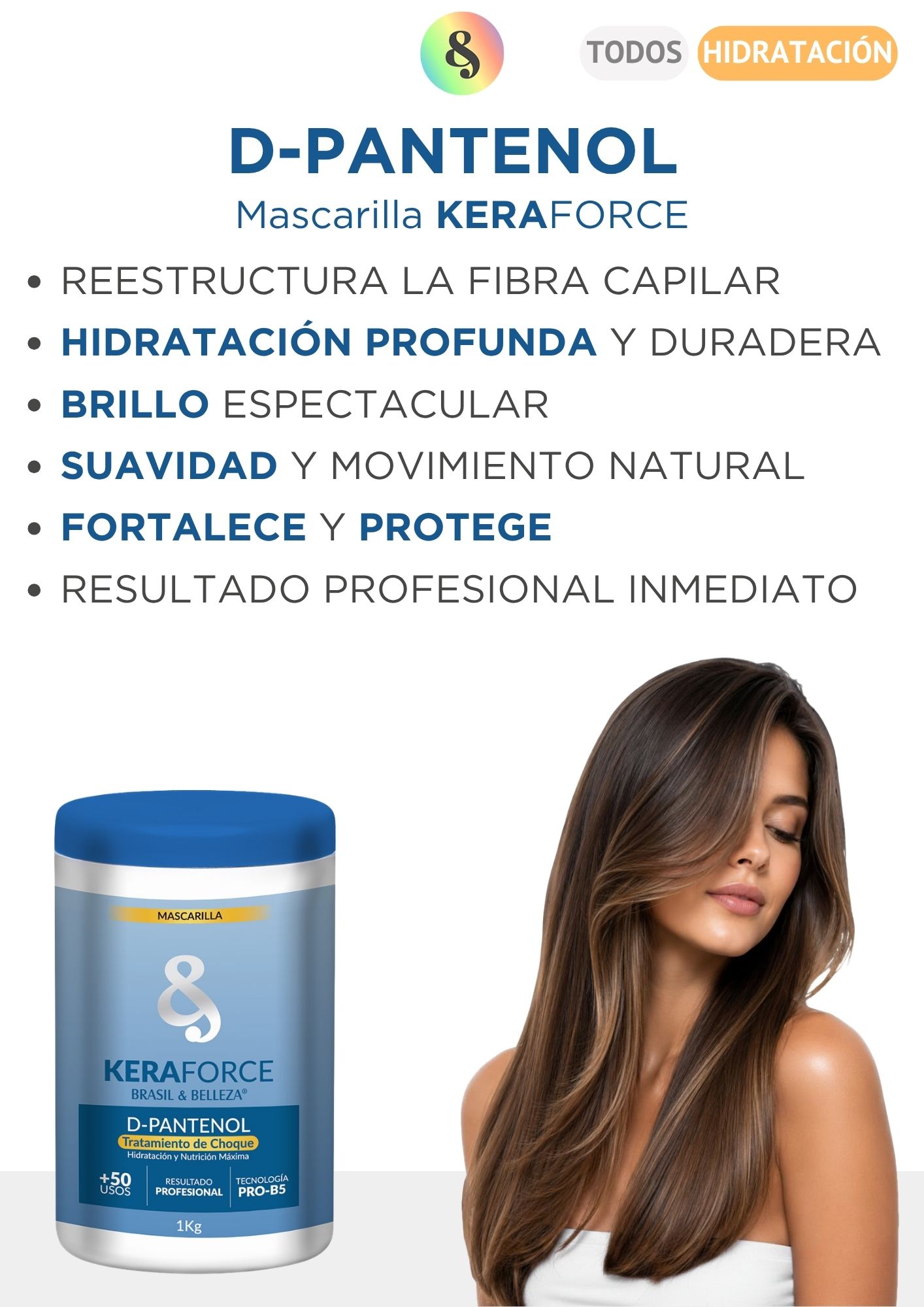 Crema de Peinar B&B Keraforce Aceite de Ricino