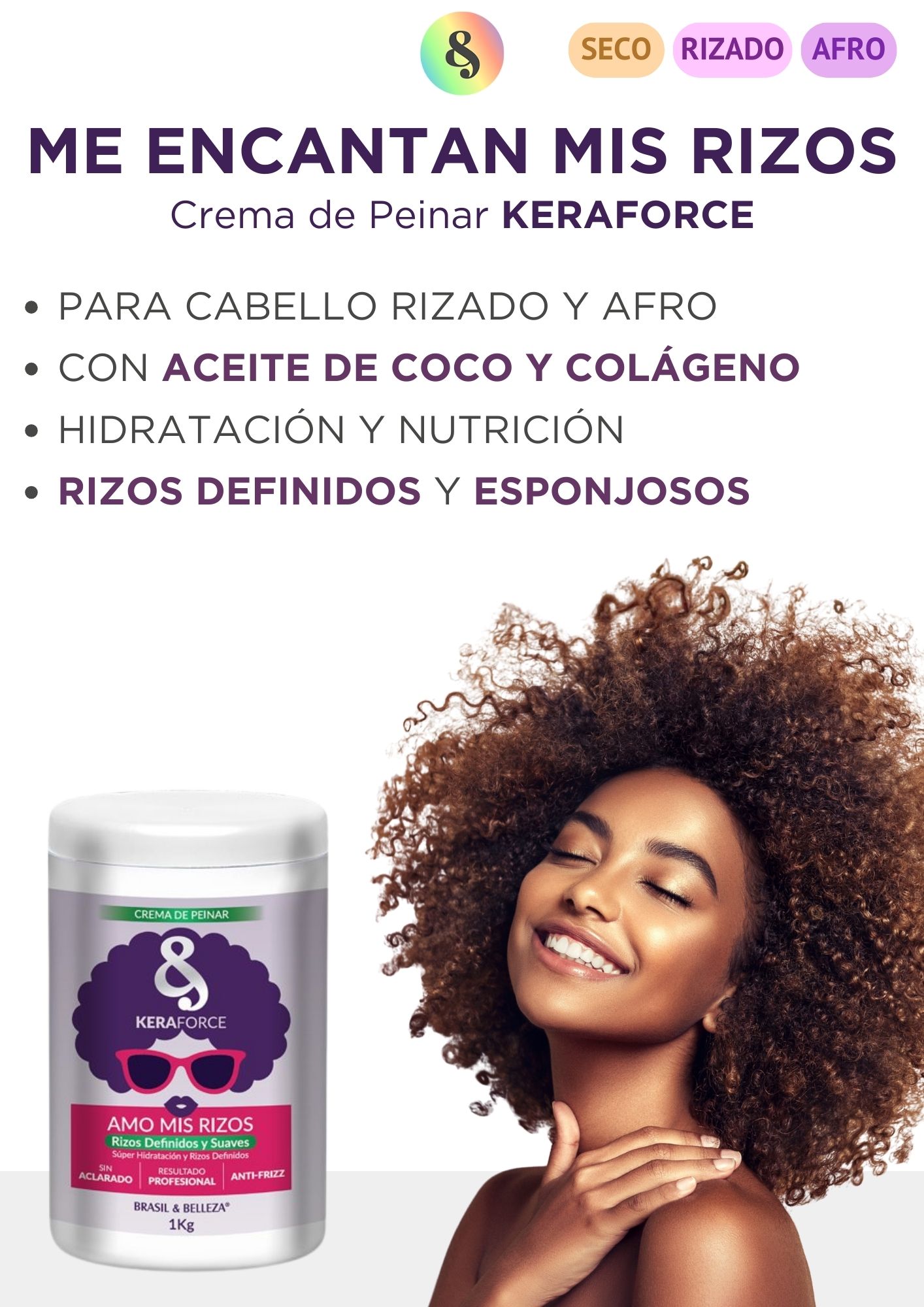 Crema de Peinar B&B Keraforce Amo Mis Rizos