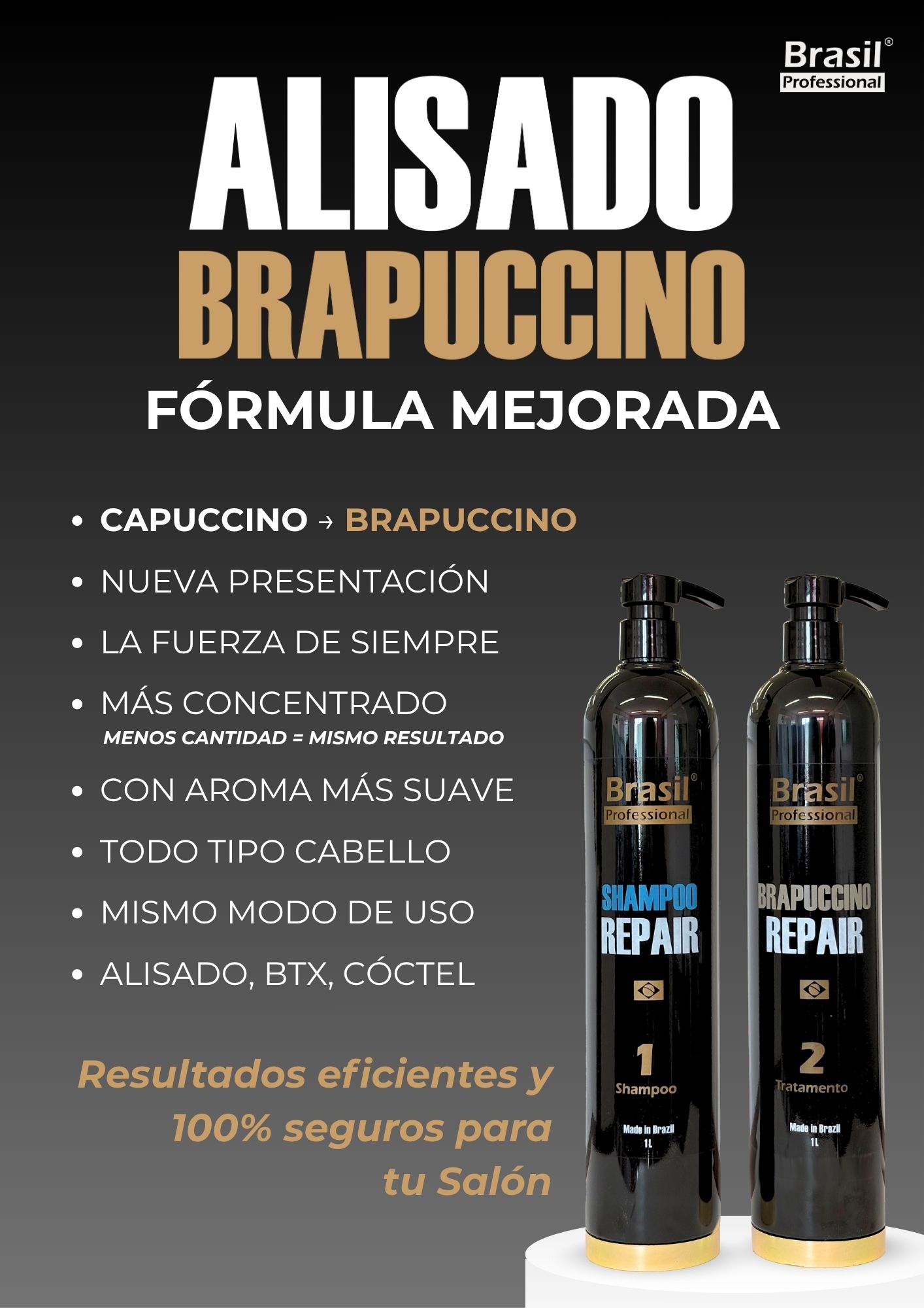 Kit Alisado Brasil Professional Brapuccino 2x1L