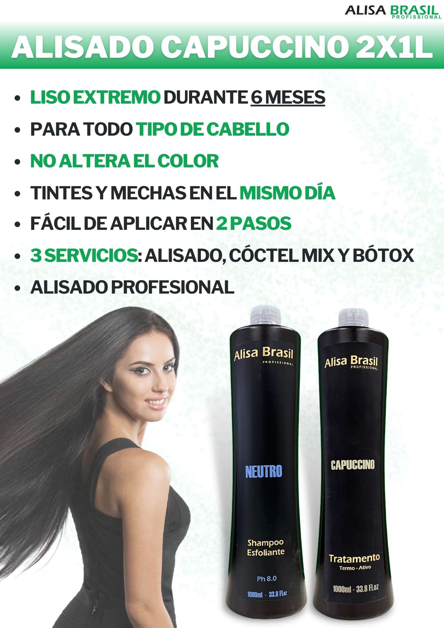 Kit Alisado AlisaBrasil Profesional Capuccino 2x1L