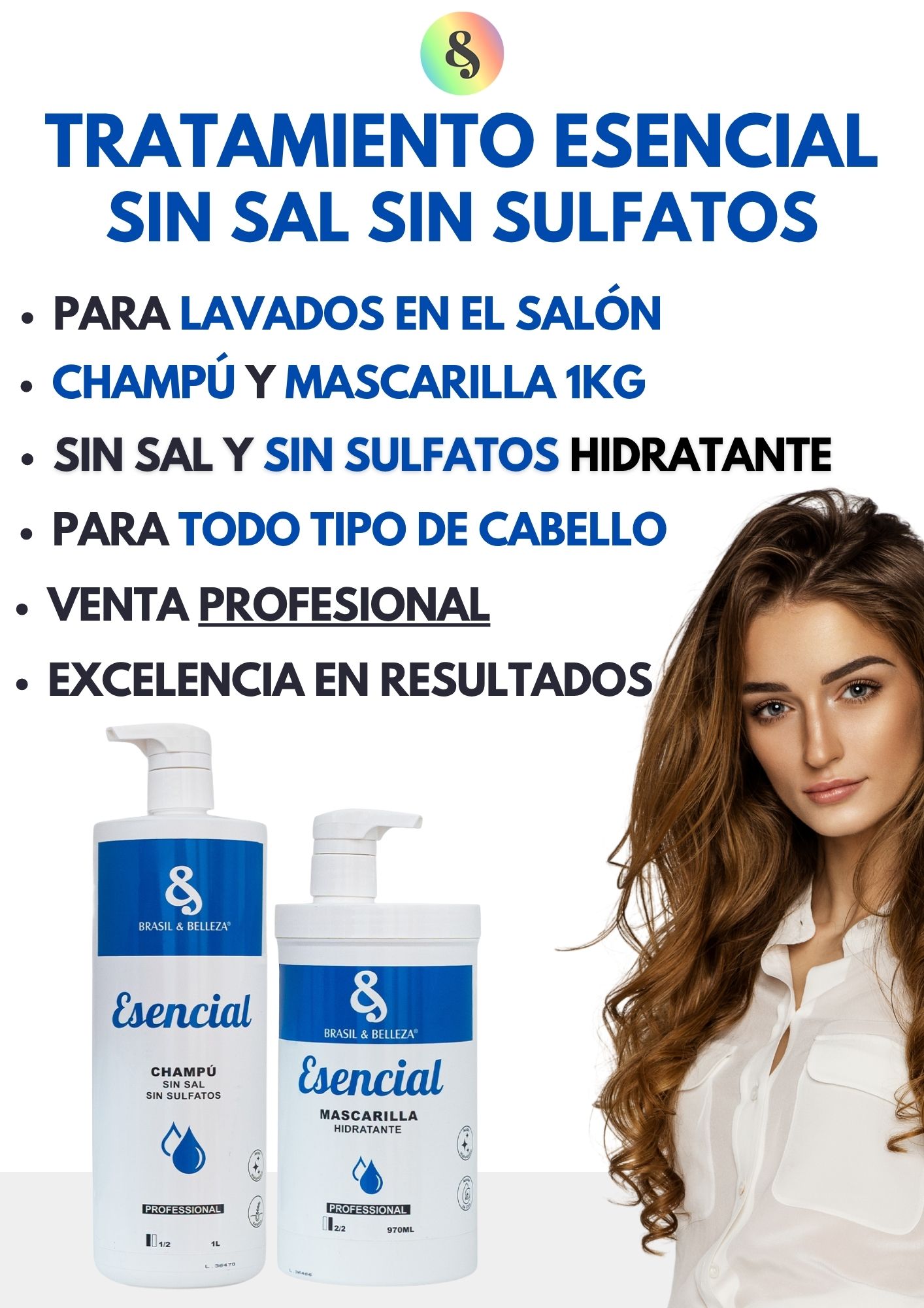 Champú B&B Esencial Sin Sal Sin Sulfatos 1L