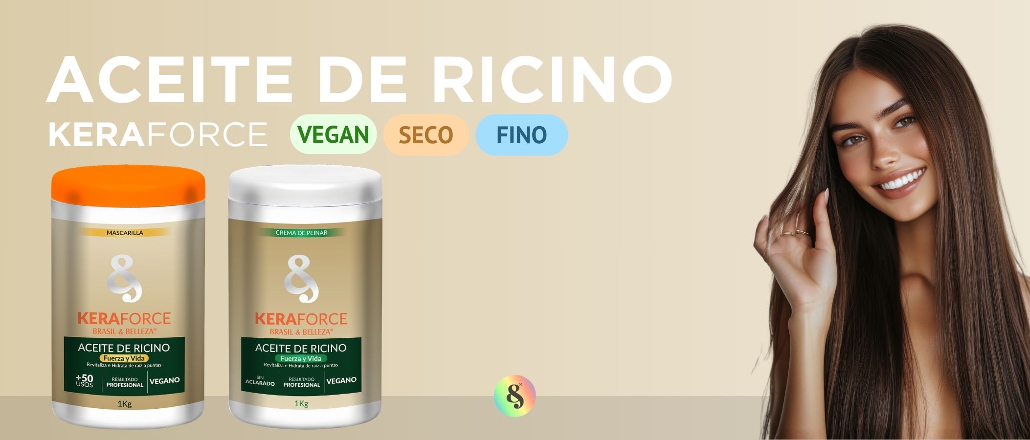 Crema de Peinar B&B Keraforce Aceite de Ricino vegana